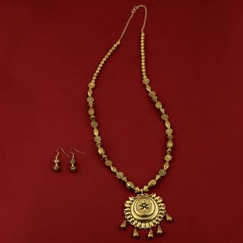 Party Wear Charm Adjustable  Gold Plated Designer Pendant Set For Women Girl 1