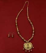 Party Wear Charm Adjustable  Gold Plated Designer Pendant Set For Women Girl
