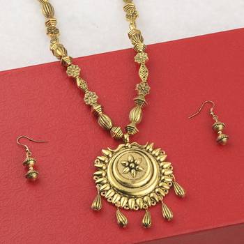 Party Wear Charm Adjustable  Gold Plated Designer Pendant Set For Women Girl 2