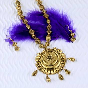 Party Wear Charm Adjustable  Gold Plated Designer Pendant Set For Women Girl 4
