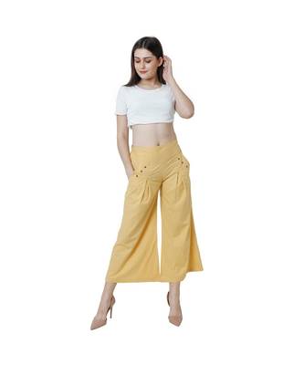 beige plain Cotton trousers 1