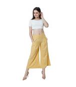 beige plain Cotton trousers