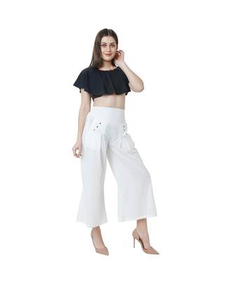 white plain Cotton trousers 1