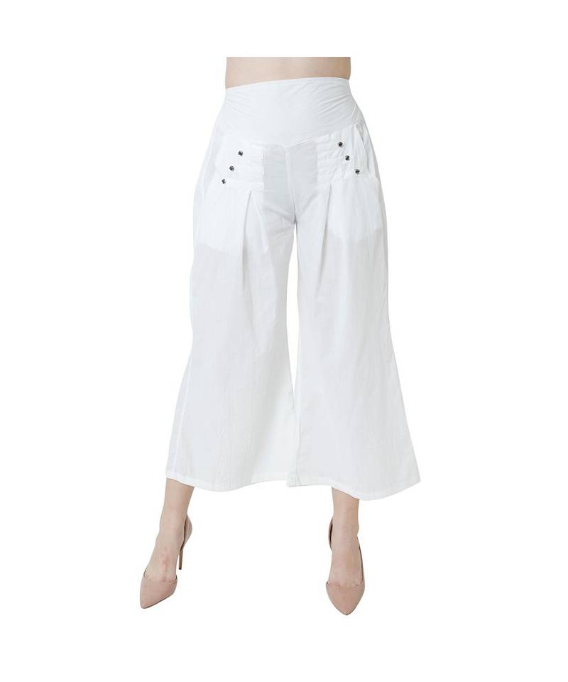 white plain Cotton trousers
