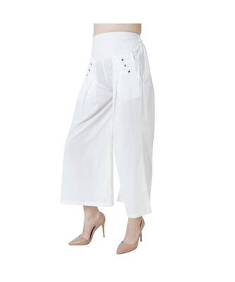 white plain Cotton trousers 3