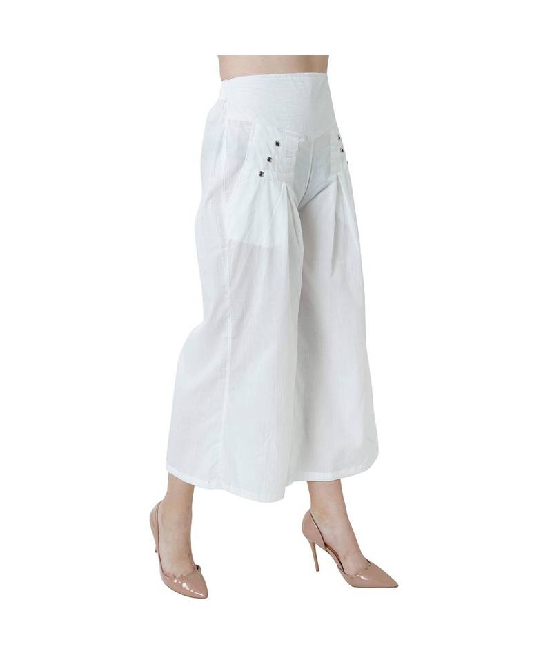 white plain Cotton trousers