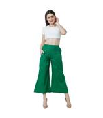 green plain Cotton trousers