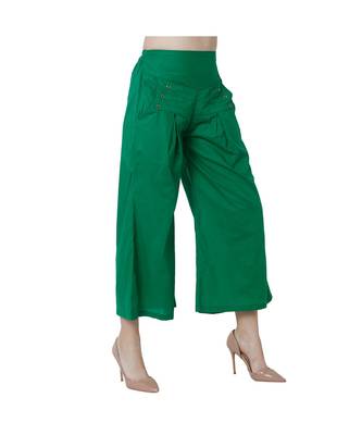 green plain Cotton trousers 3