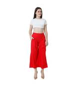 red plain Cotton trousers