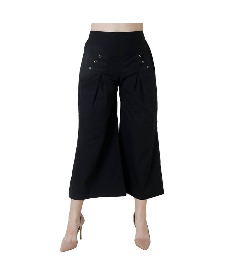 black plain Cotton trousers