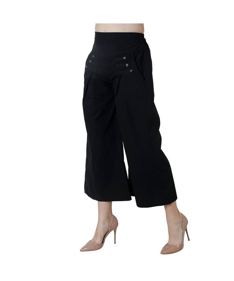 black plain Cotton trousers