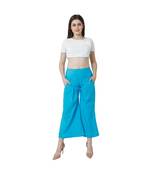 Turquoise plain Cotton trousers