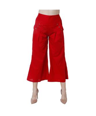 maroon plain Cotton trousers 2