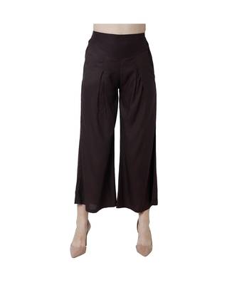 brown plain rayon trousers 2