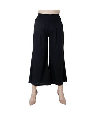 black plain rayon trousers 2