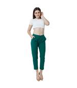 green plain Cotton trousers