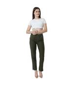 green plain Cotton trousers