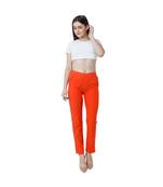 orange plain Cotton trousers
