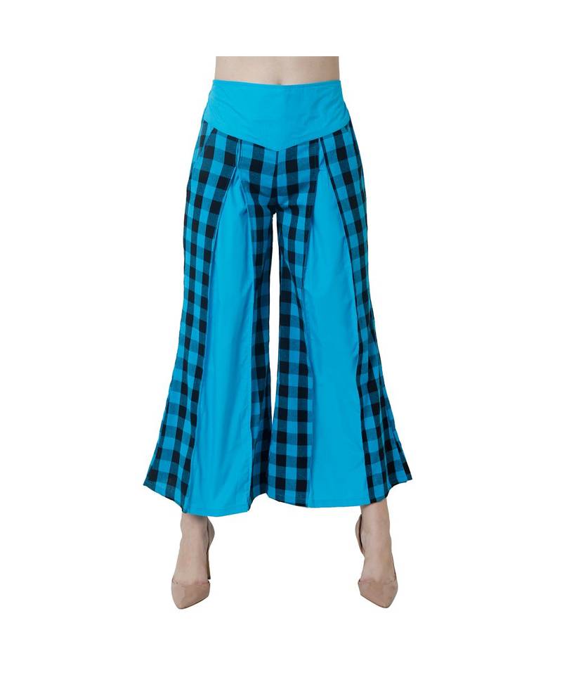 Turquoise plain Cotton trousers