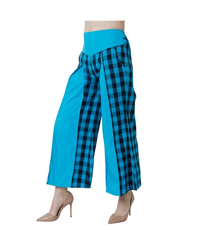 Turquoise plain Cotton trousers