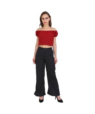 black plain Crepe trousers 1