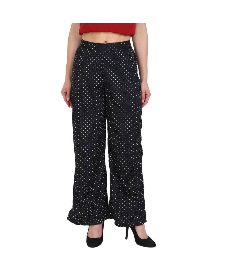 black plain Crepe trousers