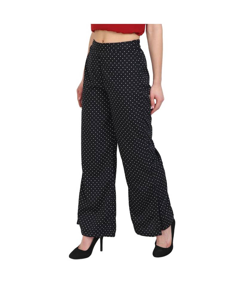 black plain Crepe trousers