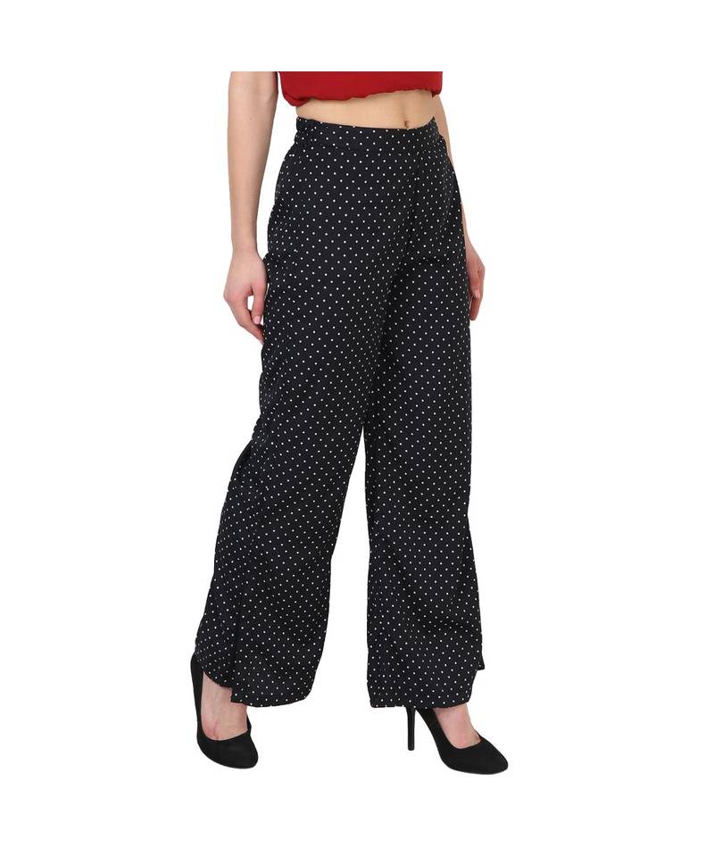 black plain Crepe trousers