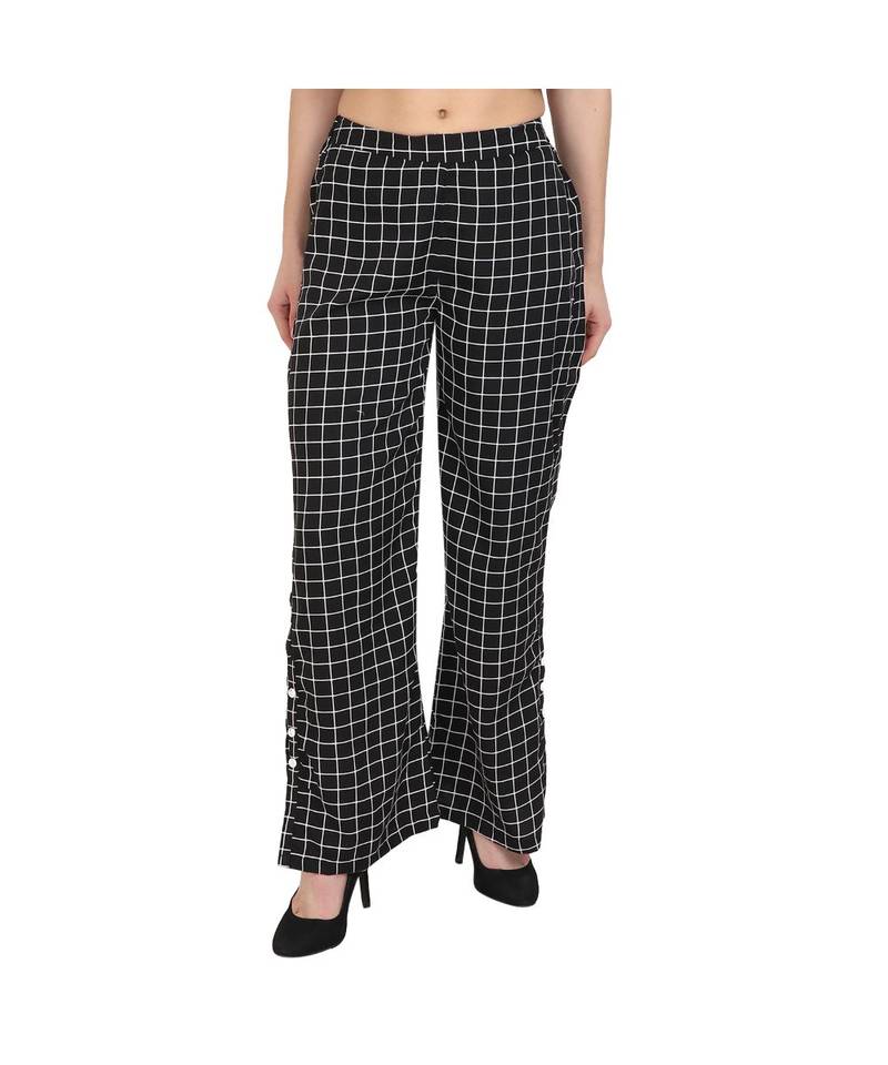 black plain Crepe trousers