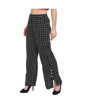 black plain Crepe trousers 3