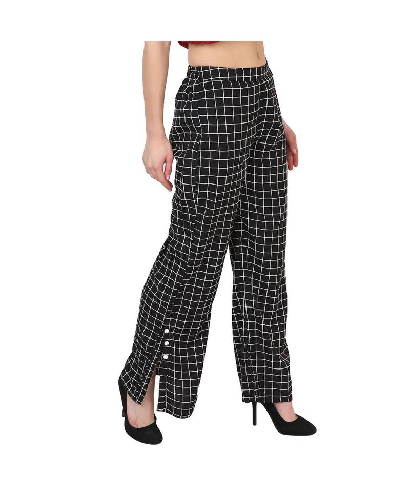black plain Crepe trousers