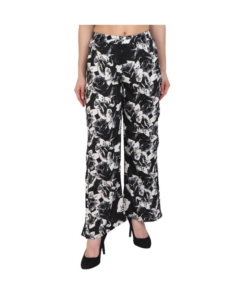 multicolor plain Crepe trousers