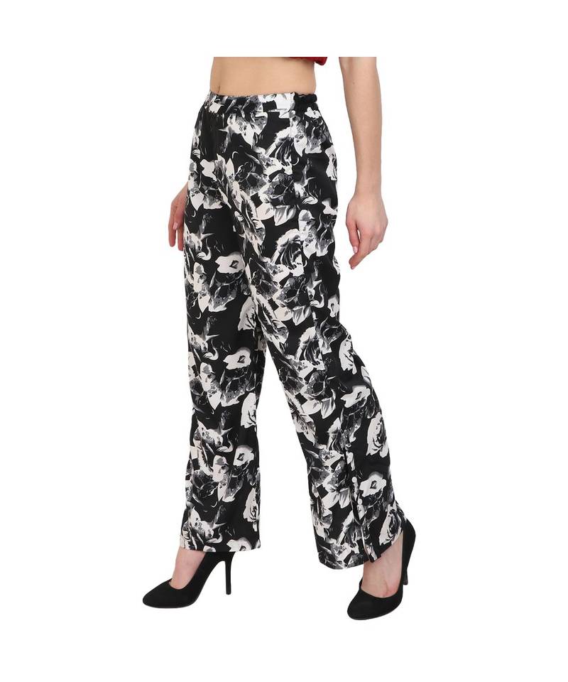 multicolor plain Crepe trousers