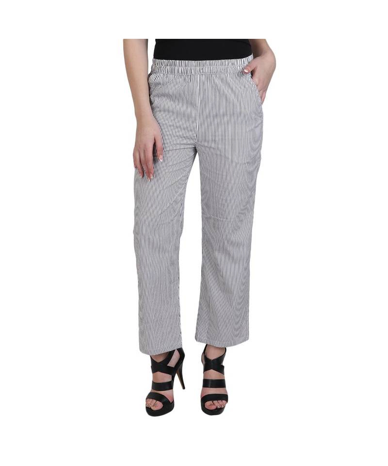 grey plain Cotton trousers