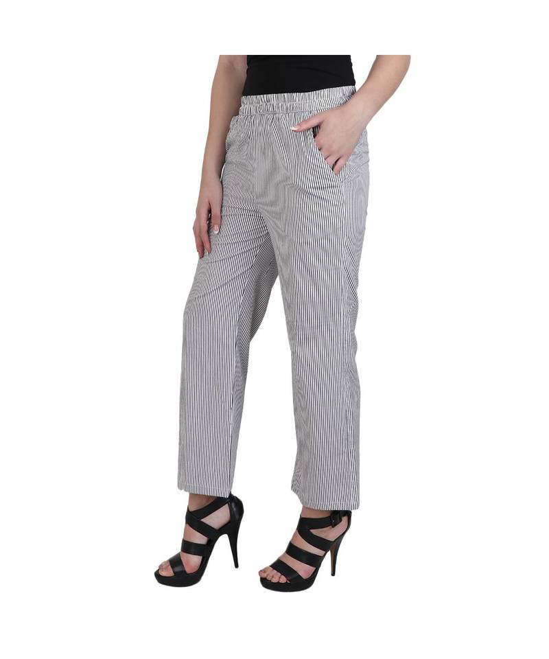 grey plain Cotton trousers