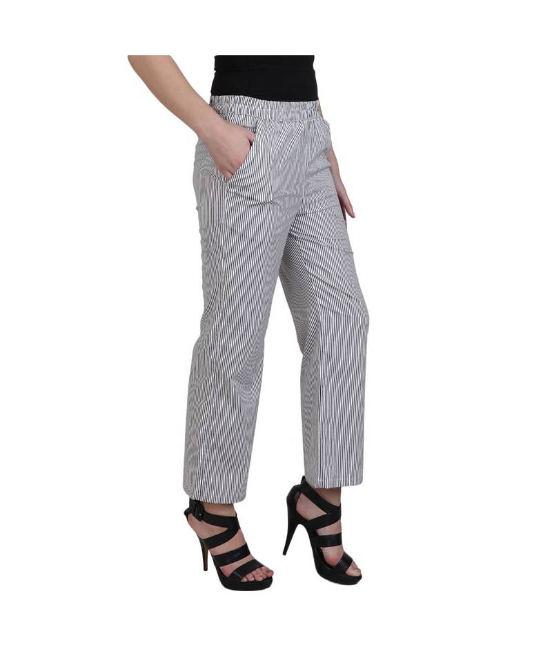 grey plain Cotton trousers