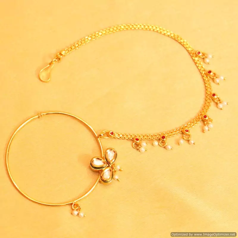 Pear Shaped Kundan Bridal Nose Ring