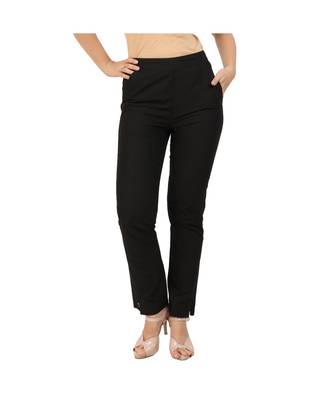 black plain Cotton trousers 2