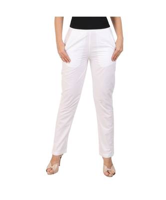 white plain Cotton trousers 1