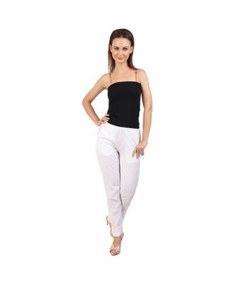 white plain Cotton trousers 2