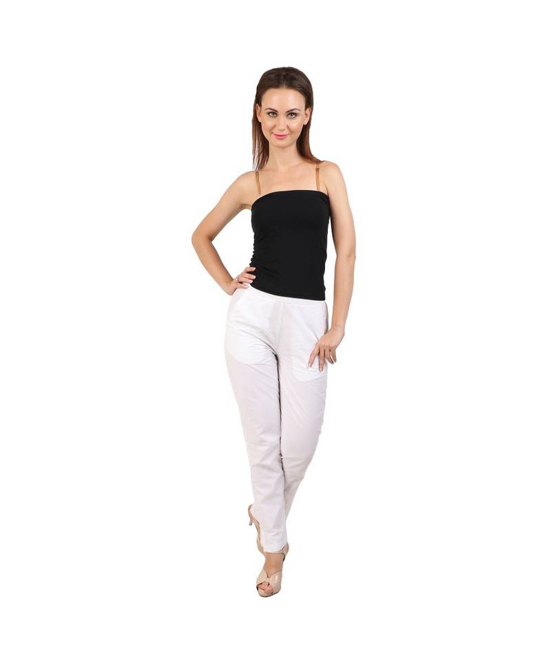 white plain Cotton trousers