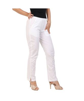 white plain Cotton trousers 3