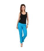 Turquoise plain Cotton trousers