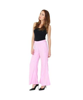 pink plain rayon trousers 1