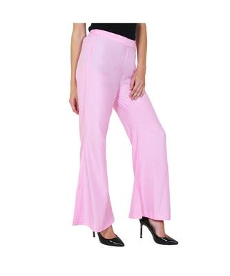 pink plain rayon trousers 3