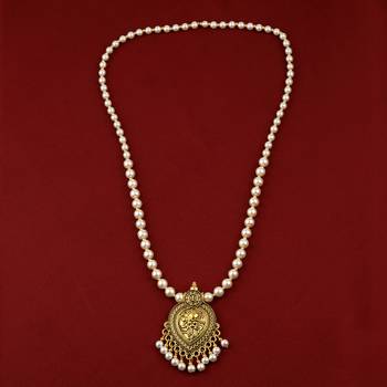 Stylish Fancy Gold Plated With Pearl  Pendant Mala Set For Women Girl 1
