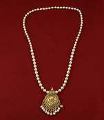 Stylish Fancy Gold Plated With Pearl  Pendant Mala Set For Women Girl
