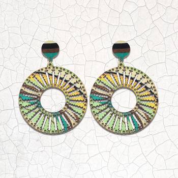 Exclusive Wooden Earrings Round Dangler Light Weight For Girls And Women. 1
