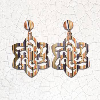 Designer Wooden Earrings Natural Wood For Perfect And Different Look 1