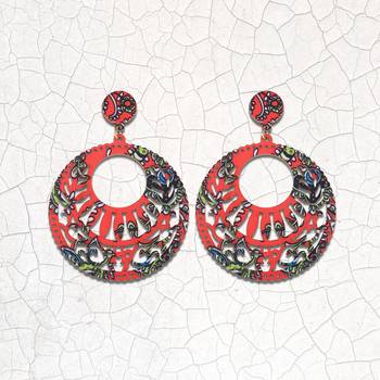 Stylish Designer Light Weight Wooden Earrings For Girls And Women 1